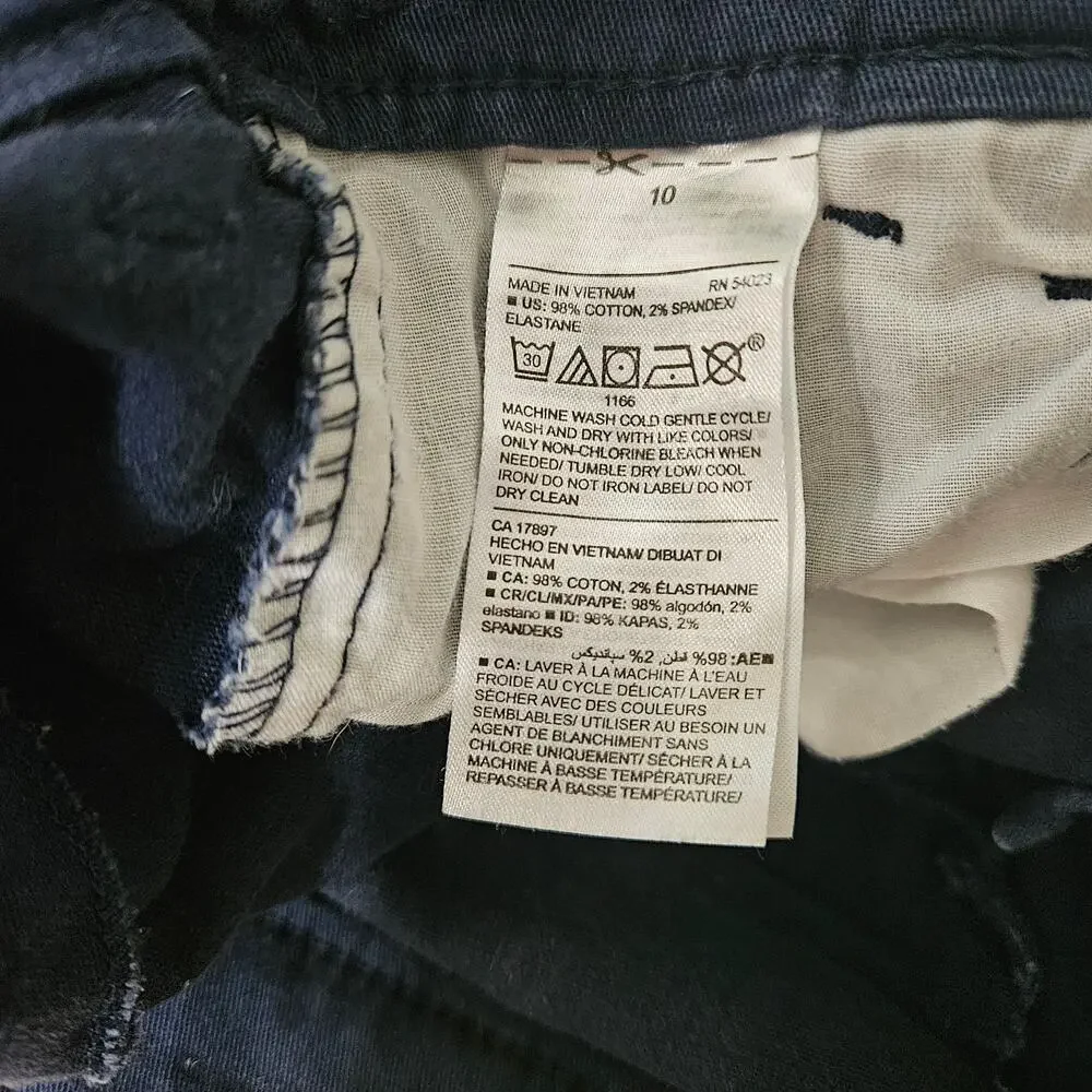 2 Pack Old Navy Girl's‎ Size 10 Navy Twill Bermuda School Uniform Shorts